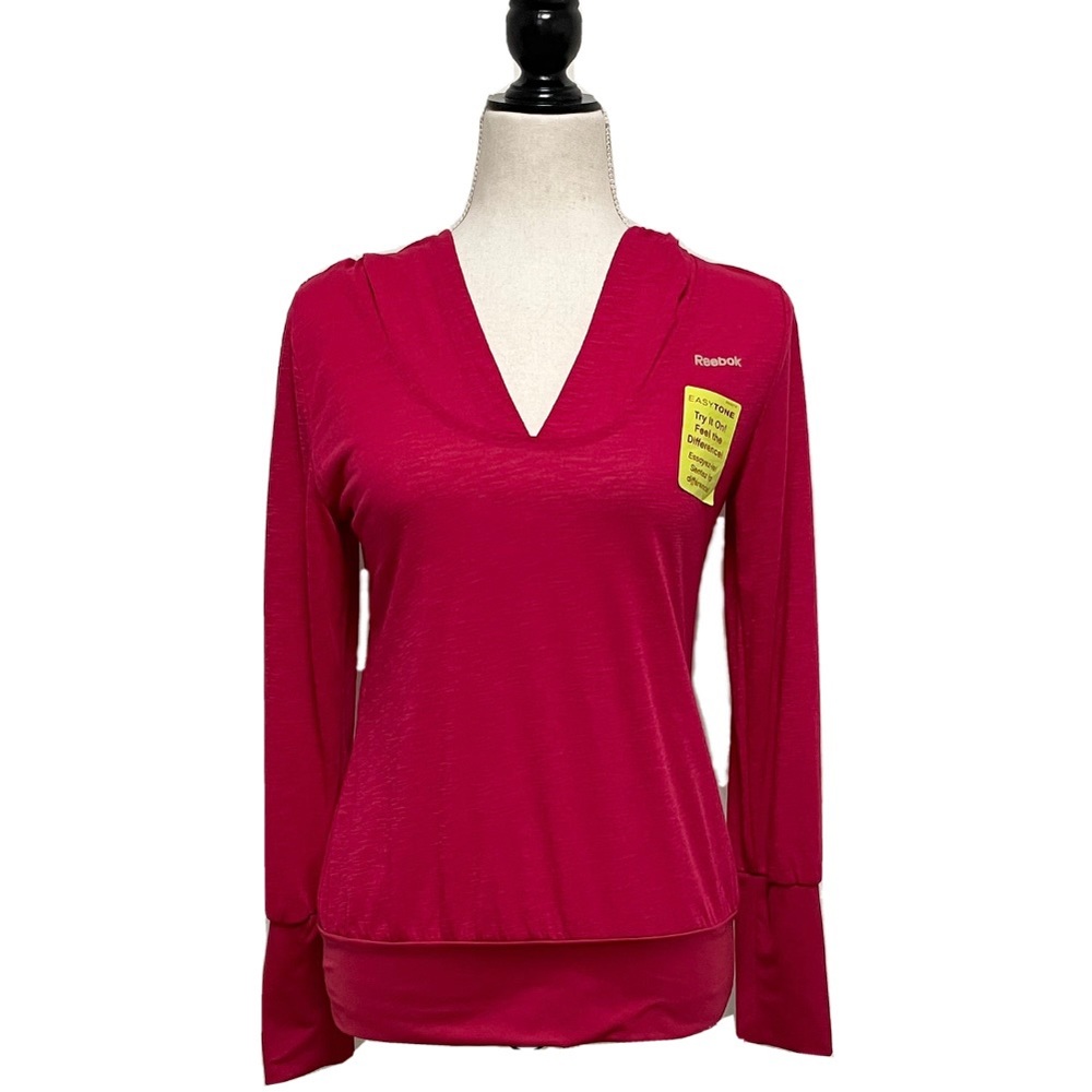 Reebok Magenta Slub Easy Tone Hooded Shirt
